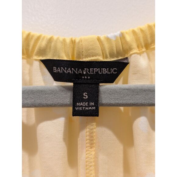 Banana Republic Yellow Floral Mini Dress S Cottagecore Coastal Summer Sundress - Picture 4 of 6